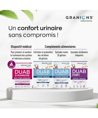 Duab Fort Confort Urinary GRANIONS | 7 sachets of Cranberry Propolis Heather and D-Mannose to prevent and relieve women's urinary discomfort | Made in France | Patented formula - Buy Online on GoSupps.com