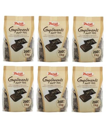 Backpacks Compliments Dark Chocolates with 70% Cocoa Approximately 260 Pieces in a 1kg Bag of 6