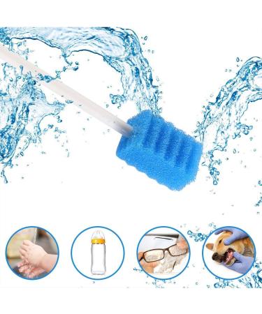 Disposable Oral Care Swabs - Ridge Design Blue (50pcs) | Tooth Cleaning Mouth Swabs - Buy Online on GoSupps.com
