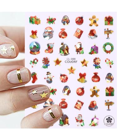 JMEOWIO 12 Sheets Christmas Nail Art Stickers Decals Self-Adhesive Snowflake Xmas Winter Holiday Deer Nail Supplies Nail Art Design Decoration Accessories - Buy Online on GoSupps.com