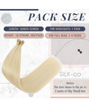 22inch I Tip Human Hair Extensions 1g/strand 50 Strands Pre Bonded Stick Tip Keratin Real Remy Hair Extension Straight -#60 Platinum Blonde 22 Inch #60 Platinum Blonde - Buy Online on GoSupps.com