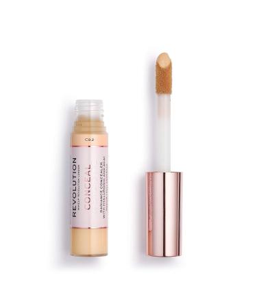 Makeup Revolution Conceal and Hydrate Concealer C12.2 - Full Coverage & Matte Finish (0.7 Fl Oz) - Vegan & Cruelty-Free | Medium/Dark Skin Tones - Buy Online on GoSupps.com