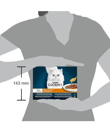 Gourmet Pearl Saucenreal for Adult Cats - Beef Chicken Tuna & Salmon | 12 x 85g Fresh Bags | Premium 1.02kg Pack - Buy Online on GoSupps.com