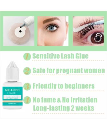 MELLUCCI DIY Lash Extension Kit | Strong Hold Sensitive Eyelash Glue | Cluster Lashes Set D Curl 10-16mm | Complete Home Lash Extension Supplies - Buy Online on GoSupps.com
