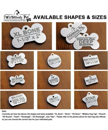 Pawsitively Pet Tags Custom Stainless Steel Pet ID Tags - Front and Back Engraved - Personalized for Dogs and Cats - Bone Shape 1 x 1-1/2 - Buy Online on GoSupps.com