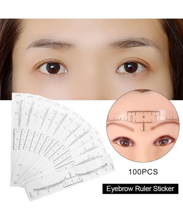 100Pcs Eyebrow Ruler Sticker Clear Plastic Disposable Eyebrow Ruler Makeup Microblading Eyebrow Stencil Measurement - Buy Online on GoSupps.com