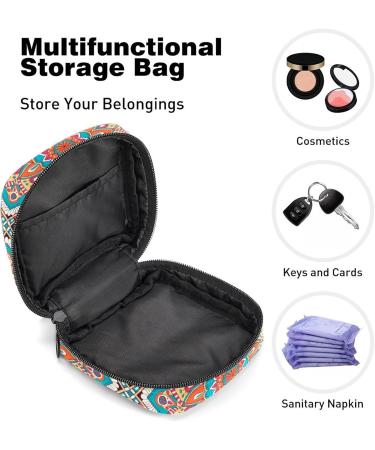 Women's Ethnic Flower Pattern Period Kit - Portable Storage Pockets & Stillpad Holder | Stylish Feminine Product Bag - Buy Online on GoSupps.com