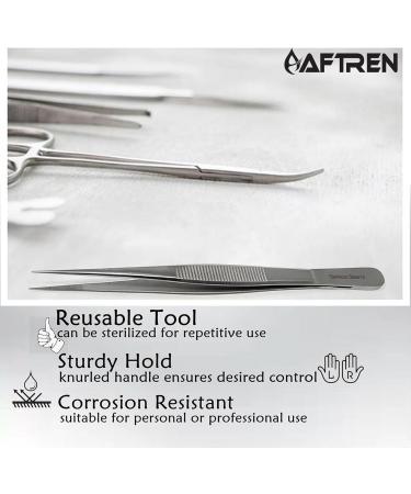 High Precision Stainless Steel Tweezers - Durable Straight Serrated Tip for Lab Use | Shop Internationally - Buy Online on GoSupps.com