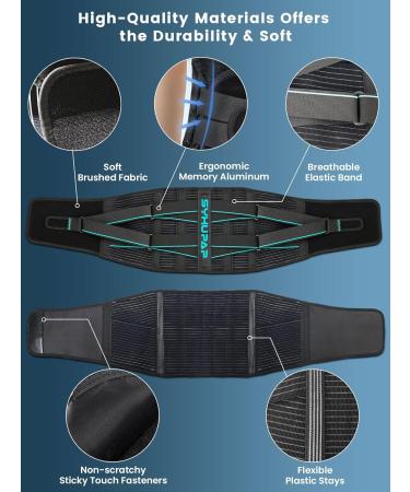 SYXUPAP Back Support Belt for Men & Women | Relief for Sciatica Herniated Disc & Scoliosis | Adjustable & Breathable Brace (M: 24 -32 Waist 100-145lbs - Buy Online on GoSupps.com