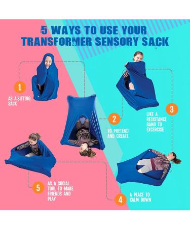 SZSMART Sensory Body Sock for Kids 47"x27" Full-Body Wrap Stretchy Body Sox to Relieve Stress for Children with Autism Anxiet (Blue M/114-137cm) M/114-137cm Blue - Buy Online on GoSupps.com