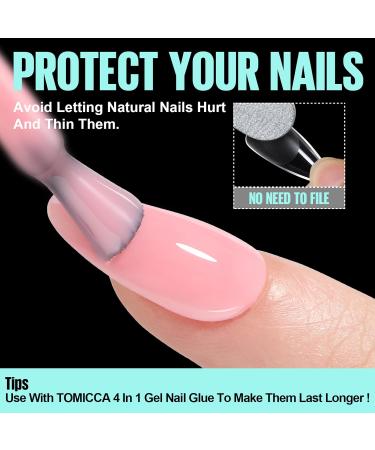 Tomicca Almond Medium Nail Tips - 240 Pcs Gel Full Cover & Acrylic Nails Pre-Shaped Half Matt 12 Sizes for Perfect Geln gel - Buy Online on GoSupps.com