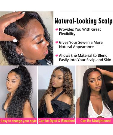 180% Density Deep Wave Lace Front Human Hair Wig | Wet & Wavy HD Transparent Glueless Brazilian Wig with Baby Hair | Pre Plucked & Bleached Knots | 13x4 Curly Lace Frontal for Women - Buy Online on GoSupps.com