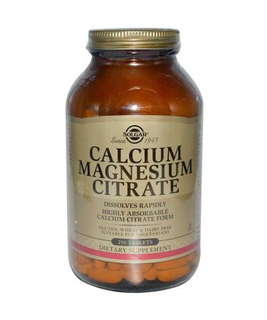 Solgar Calcium Magnesium Citrate Tablets 250 Tabs