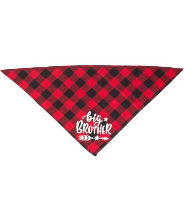 Adoggygo Big Sister Brother Dog Bandana - Buffalo Plaid Pregnancy Announcement for Small to Large Dogs - Red/Blue - Buy Online on GoSupps.com