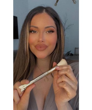 4TH COMMAND Pro Contour Duo Brush | Small U Shape Nose Brush for Nose Contouring | Dual-Ended Gold Brush for Precision Makeup Application - Buy Online on GoSupps.com