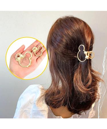 Busoha Mouse Head Claw Clips Set for Thick/Thin Hair | 2 Large & 2 Small Non-Slip Metal Clips for Strong Hold | Cute Hair Accessories for Women/Girls - Buy Online on GoSupps.com