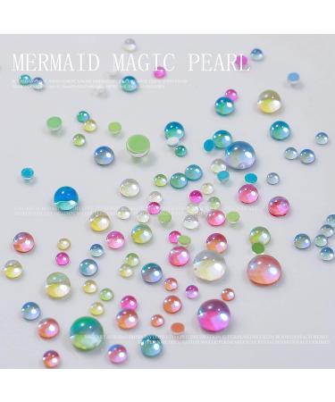 Mermaid Love Heart Nail Charms - 2 Boxes Mixed Color Crystal Beads & Rhinestones for DIY Manicure & Acrylic Nails Decoration - Buy Online on GoSupps.com