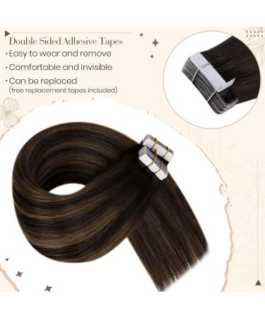 Buy Hetto Tape In Extensions - Real Hair Balayage Brown to Ash Brown #2/8/2 | 40cm 50g | Premium Hair Recovery - Buy Online on GoSupps.com