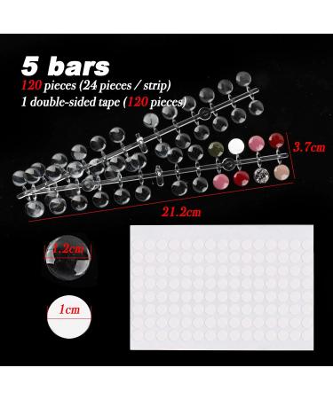 120 Pcs Round Transparent False Nail Display Tips with Adhesive Sticker - Nail Art Color Display Chart for Polish Training and Practicing - Buy Online on GoSupps.com