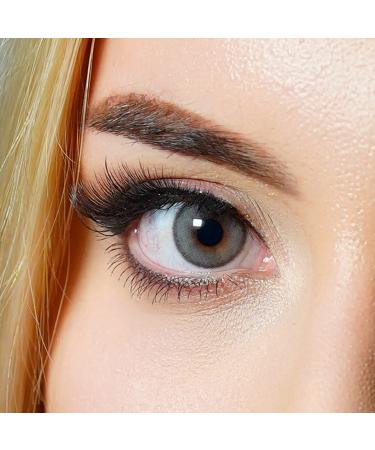 Contact lenses colored without starch colored annual lenses soft lenses soft hydrogel 2 pieces of color lens + lens container 0.0 diopttria natural colors mystery gray (gray)