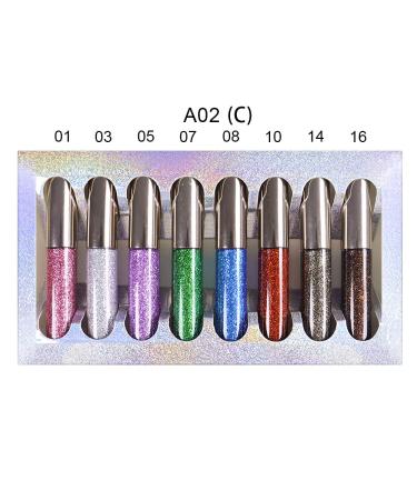 8 Colors Liquid Glitter Eyeliner Set - Sparkly Makeup in Light Purple, Silver White, Blue Purple, Green, Sky Blue, Big Red, Star Gray, Coffee Golden - Colorful Shimmer Eyeliner Kit - Buy Online on GoSupps.com