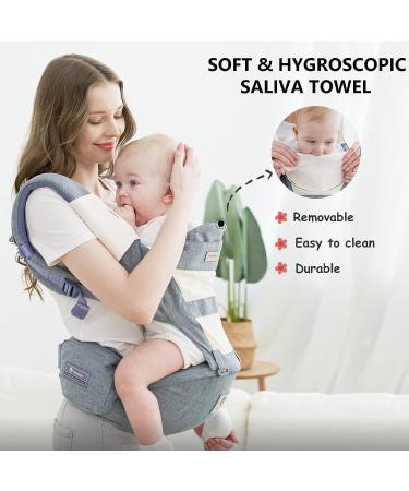 Bellababy 6-in-1 Multifunction Baby Carrier with Hip Seat - Ergonomic M Position, Adjustable Size - Blue, Ideal for 3-36 Month Babies - Perfect for Shopping & Travel - Buy Online on GoSupps.com