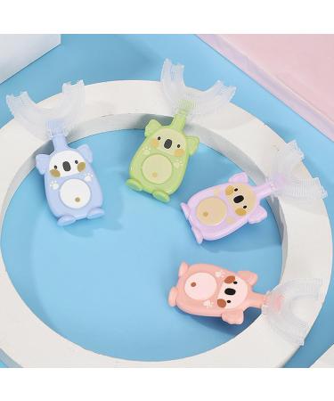 Mulaidi Baby Toothbrush - Cartoon Penguin U-Shaped 360 Soft Silicone Oral Care & Bite Ring in Violet - 1 Piece - Buy Online on GoSupps.com