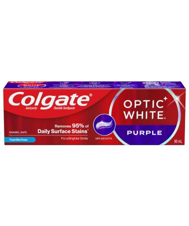 Colgate Optic White Purple Toothpaste for Teeth Whitening Mint Paste 90 mL - Whitening Toothpaste - Sensitivity and Gum Whitening Toothpaste Purple Toothpaste 90 ml (Pack of 1)