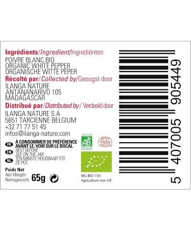 White pepper grains 65g ORGANIC - Ilanga Nature - Madagascar - Buy Online on GoSupps.com