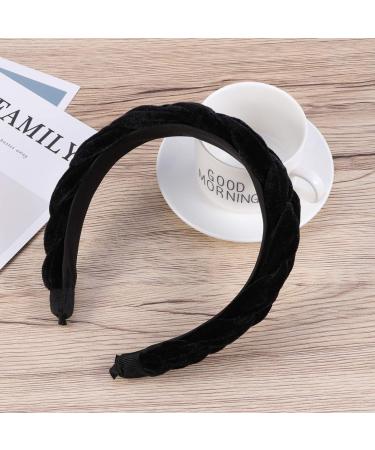 Braided Padded Headband for Women - Vintage Wide Black Hairband | International Shipping - Buy Online on GoSupps.com
