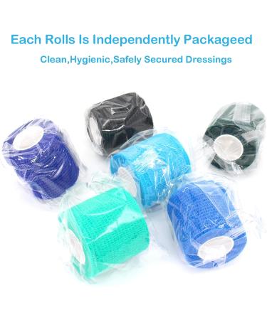 KEQCQE Cohesive Bandage Self Adherent Wrap Athletic Tape Breathable Vet Tape First Aid Tape for Dogs Cats Horses Birds & Wrist Healing Ankle Sprain Swelling (2 Inch Blue Change 6 Rolls) - Buy Online on GoSupps.com