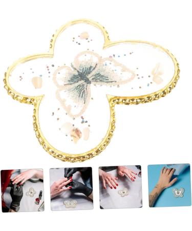 tool gel nail oil nail polish manicure color mixing pallet nail painting palette nails polish pallet nail painting pallet nail display palette resin Pentagram nail art 6.9x5.6cm Golden - Buy Online on GoSupps.com