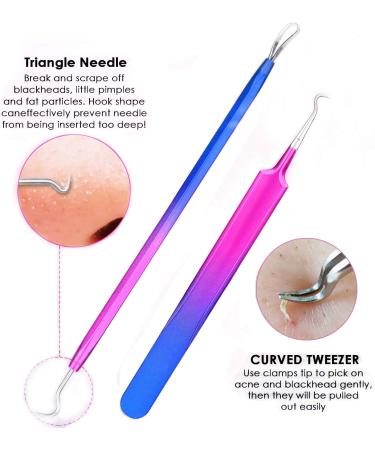 Pimple Popper Tool 7PCs Spot Popper Comedone Blackhead Remover Kits with Curved Tweezers and Pimple Popper Spot Remover for Facial Skin 7 Count (Pack of 1) - Buy Online on GoSupps.com