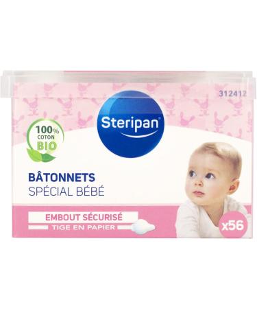 Steripan - Special Baby Sticks - Secure Tip - Recyclable Paper Rod - 100% Organic Cotton - x56 - Buy Online on GoSupps.com