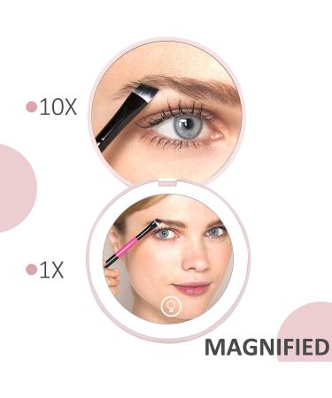 HEYISSU Lighted Compact Mirror 1x/10x Magnification - Travel Makeup Mirror with Light for Purses - Buy Online on GoSupps.com
