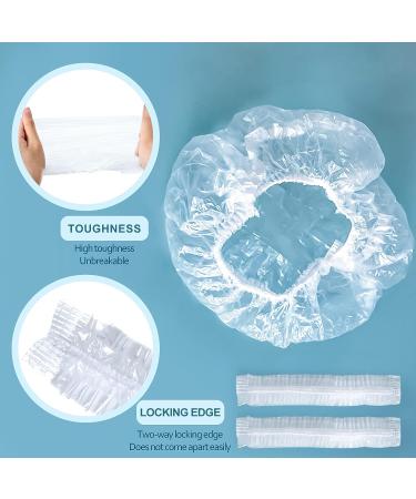 Yafeco 100 Pcs Disposable Shower Caps - Large Waterproof Clear Hair Treatment Caps for Women, Kids, Girls - Ideal for Travel, Spa, and Home Use - 18.1 Inch - Buy Online on GoSupps.com