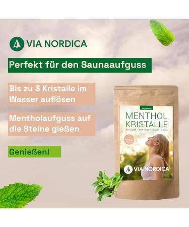 Premium Menthol Crystals 100g | 100% Pure Mint Oil | Organic Sauna Infusions | Perfect Sauna Gift | Via Nordica - Buy Online on GoSupps.com