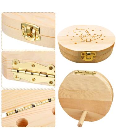Hiqe-Flimbox Wooden Milk Teeth Storage Box - Cute Dinosaur Tooth Keeper for Kids - Buy Online on GoSupps.com