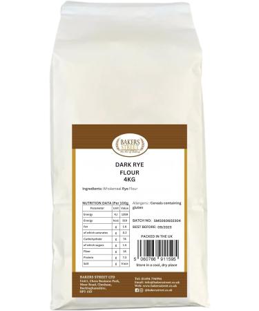 Bakers Street | Wholemeal Dark Rye Flour 4Kg | perfect for delicious rye breads | Premium Quality - Buy Online on GoSupps.com
