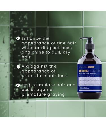 Organic & Botanic Biotin Conditioner 500ml | Nourishing Shampoo for Dry Hair | Prevents Premature Hair Loss & Greying - Buy Online on GoSupps.com