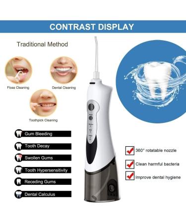 GeRRiT Cordless Water Flosser - Portable Dental Oral Irrigator with 3 Modes 4 Jet Tips IPX7 Waterproof | USB Rechargeable - Perfect for Home Travel Braces Care - Buy Online on GoSupps.com