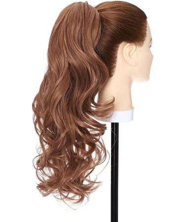S-noilite Curly Wavy Ponytail Extension Clip in Hair 18 Synthetic Hairpieces Light Auburn - 145g - Buy Online on GoSupps.com