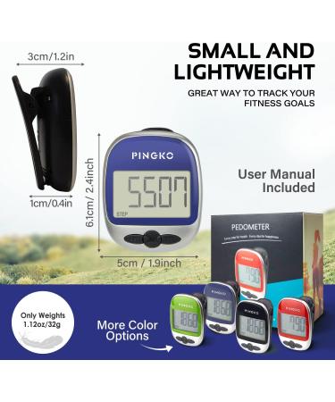 PINGKO Portable LCD Pedometer for Jogging, Hiking, Running & Walking - Blue | Step Counter with Calorie Burn Tracker - Buy Online on GoSupps.com