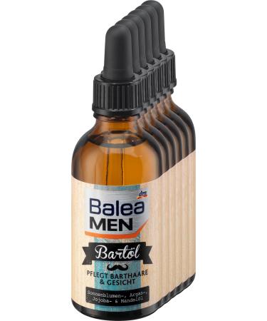 Balea MEN Balea MEN Beard Oils 300 ml (6 x 50 ml) - Perfect for daily beard styling - Enriched with sunflower argan jojoba and almond oils
