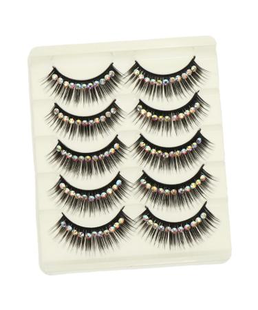 DRESSOOS 10 Pairs Diamond False Eyelashes Exaggerated Eyelashes False Lash Gems Eyelash Cosmetic Lashes Performance Eyelash Women Eyelash Rhinestone Eyelashes Lash Extensions Fake Lashes