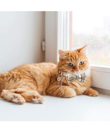 Plaid Bow Tie Cat Collar Set with Bell - 4 Piece Breakaway Bandana & Bowtie for Pet Kittens and Puppies - Buy Online on GoSupps.com