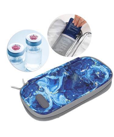Insulin Cooler Bag Insulin Pen Cooler Bag Insulin Pen Case for Insulin Pen Syringes Needles and Other Diabetic Medicine Accessories (Without Ice Pack)(Blue)