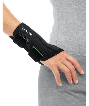 Mueller Sports Medicine Green Fitted Wrist Brace, For Men and Women, Right Hand, Black, Small/Medium Right Small/Medium (Pack of 1)