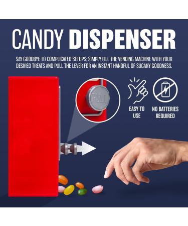 Candy Vending Machine For Kids - Classic Retro Design Sweets Holder & Dispenser Arcade Toy | Ideal For Desktops Classrooms Parties & Many More | Suitable For Gumballs Candy s & Sweets - Buy Online on GoSupps.com