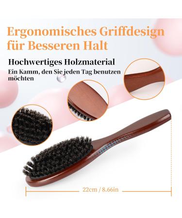 Wild Boar Brass Hair Brush | Aisely Antistatic Wooden Leather Bun Brush for Frizz-Free Styling - Buy Online on GoSupps.com